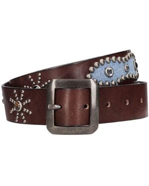 HTC 4Cm La Studded Leather Belt - Brown