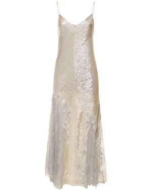 Tory Burch Star Lace Slip Long Dress - White