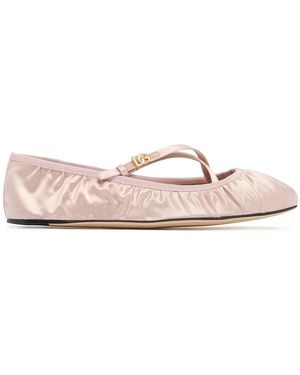 Dolce & Gabbana Criss クロスサテンバレエシューズ 5mm - ピンク