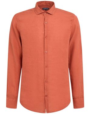 Frescobol Carioca Herren Langärmeliges Shirt Aus Leinen „Antonio“ - Orange