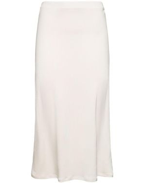 TOVE Flor Viscose Jersey Midi Skirt - White