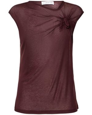 Victoria Beckham Damen Asymmetrisch Drapiertes Tanktop Mit Knoten - Lila