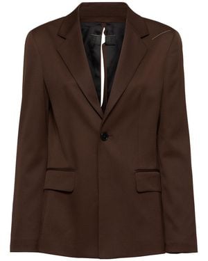 MM6 by Maison Martin Margiela Tailored Wool Blend Blazer - Brown