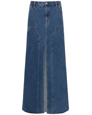 SLVRLAKE Denim Worker Cotton Denim Maxi Skirt - Blue