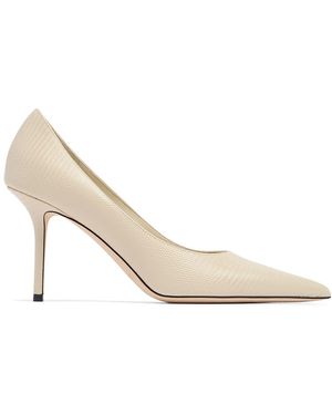 Jimmy Choo Love リザードプリントレザーパンプス 85mm - ナチュラル