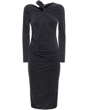 Giorgio Armani Midikleid Aus Stretch-jersey - Schwarz