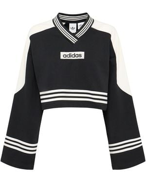 adidas Originals Cotton Blend Crop Sweatshirt - Black