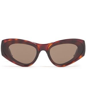 Loewe Signature Injected Cat Eye Sunglasses - Brown
