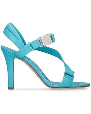 Manolo Blahnik Puxanhi レザーサンダル 90mm - ブルー