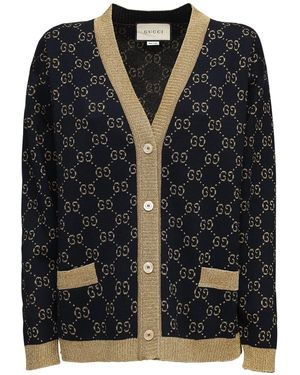 Gucci グッチ公式GGコットンラメ ファブリック カーディガンブルー/ゴールド コットンラメ ファブリックcolor_descriptionウェア