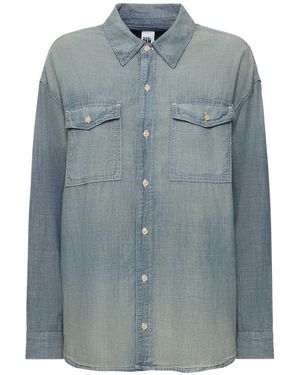 RE/DONE Oversized Chambray-hemd " & Pam" - Blau