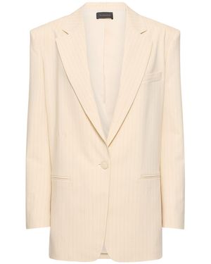 ANDAMANE Oversized Blazer Aus Nadelstreifen "guia" - Natur
