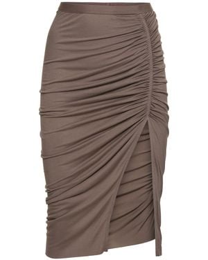 Rick Owens Damen Midirock Aus Jersey „Svita“ - Braun