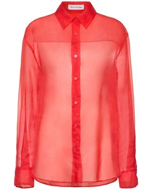 Frankie Shop Peri Sheer Silk Blend Shirt - Pink