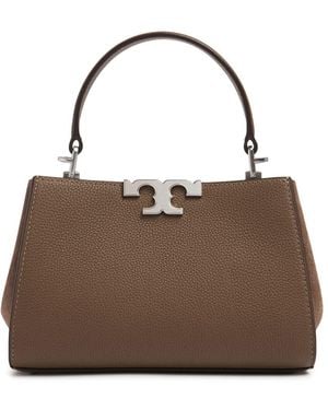 Tory Burch Mini Eleanor ペブルドサッチェルバッグ - ブラウン