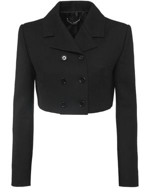 Dolce & Gabbana ウールクレープクロップドブレザー - ブラック