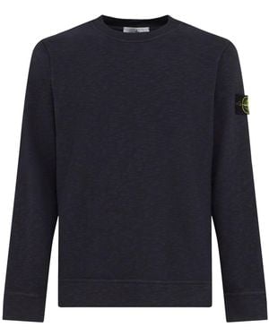Stone Island Vanisé Brushed Heavy Cotton Sweatshirt - Blue