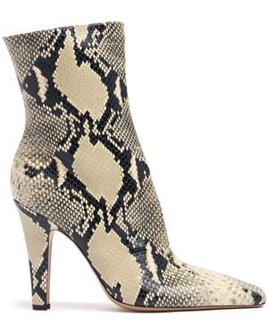 Paris Texas 100Mm Belle Snake Print Leather Boots - Metallic