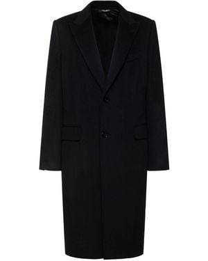 Dolce & Gabbana Kaschmirmantel Mit Spitzem Revers - Schwarz