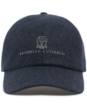 Brunello Cucinelli ロゴ キャップ - ブルー