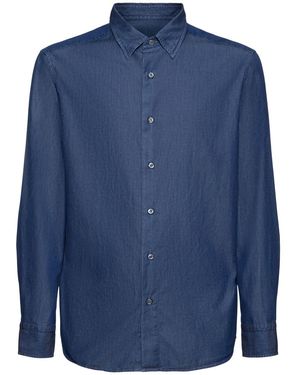 Brioni Light Cotton Regular Fit Shirt - Blue