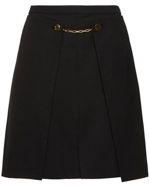 Ganni Klassischer Twill-Midirock - Schwarz