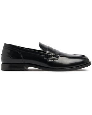 MSGM Leather Loafers - Black