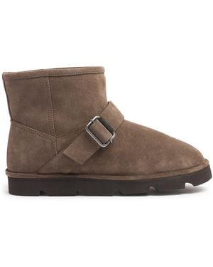 Brunello Cucinelli Suede & Shearling Ankle Boots - Brown
