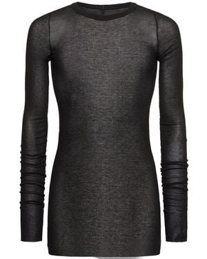 Rick Owens 長袖シルクブレンドtシャツ - ブラック