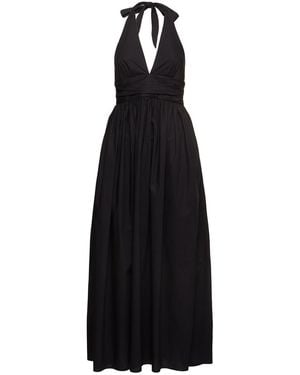 Matteau Plunge Halter Neck Long Dress - Black