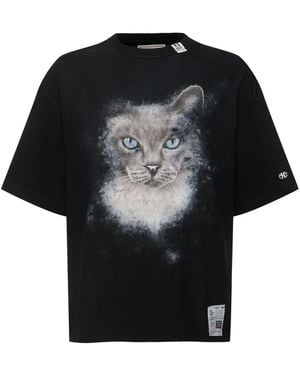 Maison Mihara Yasuhiro Cat Printed Cotton Jersey T-shirt - Black