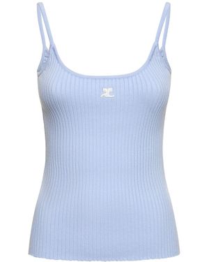 Courreges ニットタンクトップ - ブルー