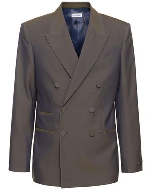 Burberry Zweireihiger Blazer Aus Wolle - Blau
