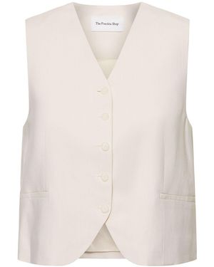 Frankie Shop Chelsea Viscose & Linen Vest - White