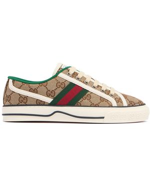 Gucci 〔グッチ テニス 1977〕GG ウィメンズ スニーカー, ベージュ, GGキャンバス - ブラウン