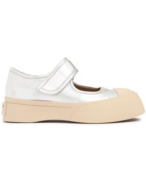 Marni 20mm Pablo Leather Mary Jane Shoes - White