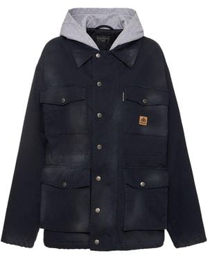 Balenciaga オーバーサイズコットンブレンドパーカ - ブラック