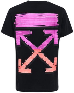 Off-White c/o Virgil Abloh T-shirt Aus Baumwolljersey Mit Druck - Schwarz