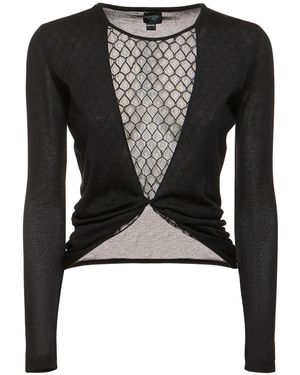 Giambattista Valli カシミア&シルクニットトップ - ブラック