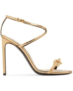 Tom Ford Chain ミラーレザーサンダル 105mm - メタリック