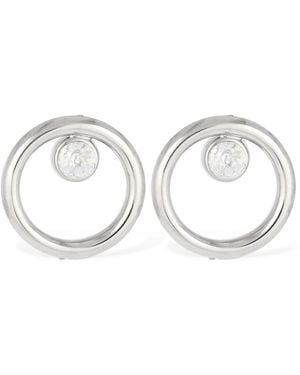 Alessandra Rich Hoop Crystal Earrings - Metallic