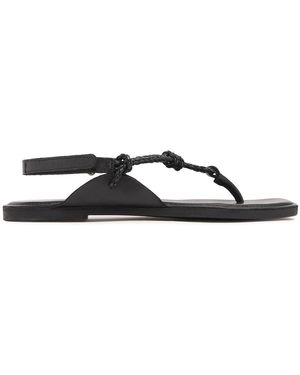 St. Agni 10Mm Woven Rope Leather Sandals - Black