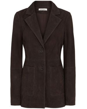 Rohe Damen Blazer Aus Wildleder - Schwarz