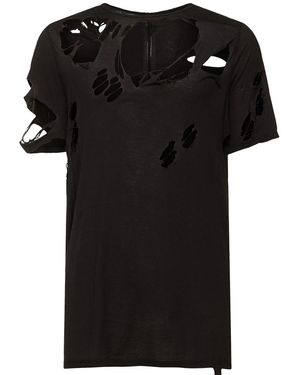 Rick Owens Level T ダメージ加工tシャツ - ブラック