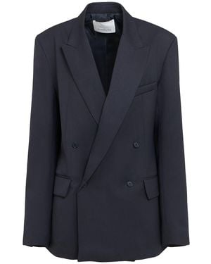 Frankie Shop Donna Newark Double Breast Wool Blend Blazer - Blue