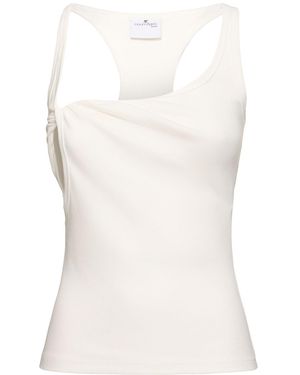 Courreges 90s Twist Ribbed Cotton Tank Top - ホワイト