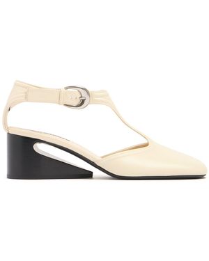 Jil Sander レザーメリージェーンンプス:55mm - ホワイト
