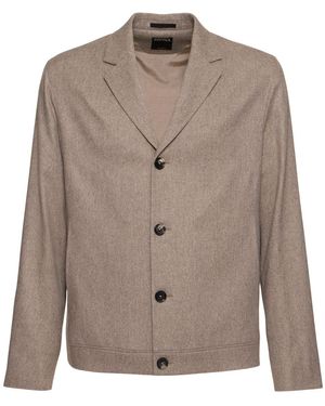 ZEGNA ウール&カシミアブレザー - ブラウン