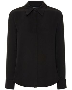 Brandon Maxwell Classic Silk Crepe Shirt - Black