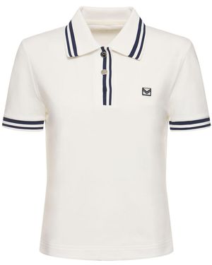 Tory Sport Performance-poloshirt Aus Baumwollmischgewebe - Weiß